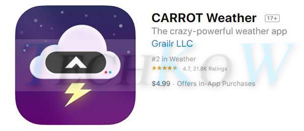Carrot Weather Crazy iOS App